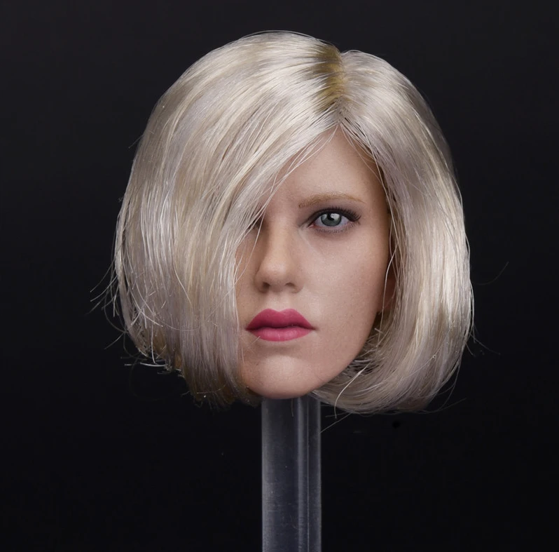 

Collection 1/6 Scale Black Widow Female Natasha Romanoff Head Carving Short Blonde Hair For 12'' PH Body Action Figure