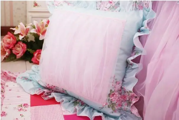 45x45/50x50/60x60cm pink blue Princess flounce pillowcase Square cushion cover pillow case Square cushion covers home decoration