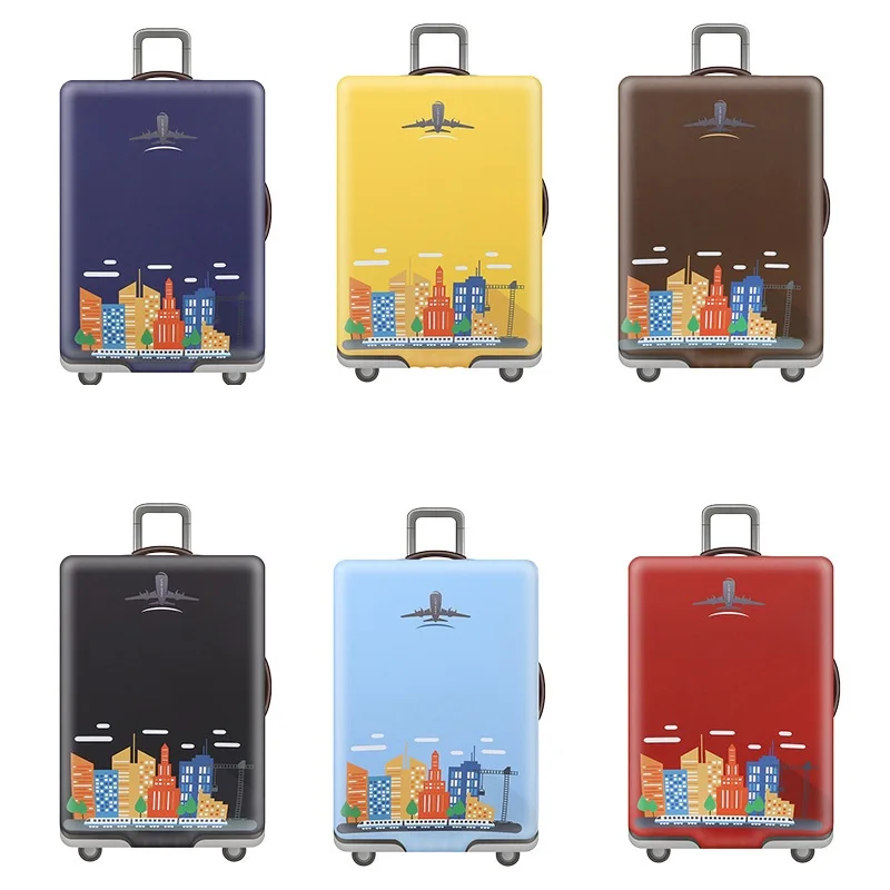 Thick Cartoon Elastic Travel Luggage Cover Protector Dust Suitcase Protective Geometric Suit For S M L Xl 18-32 Inch Size | Багаж и сумки