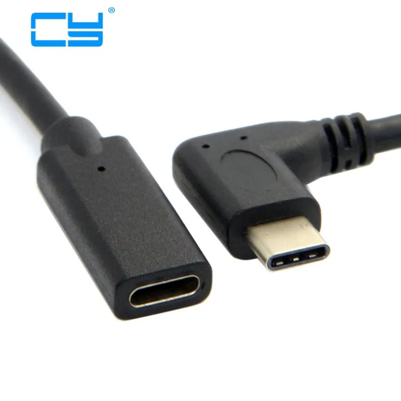 1pcs 90 Degree Right Angled USB-C USB 3.1 Type C Male to Female Extension Data Cable for Macbook Tablet 20cm
