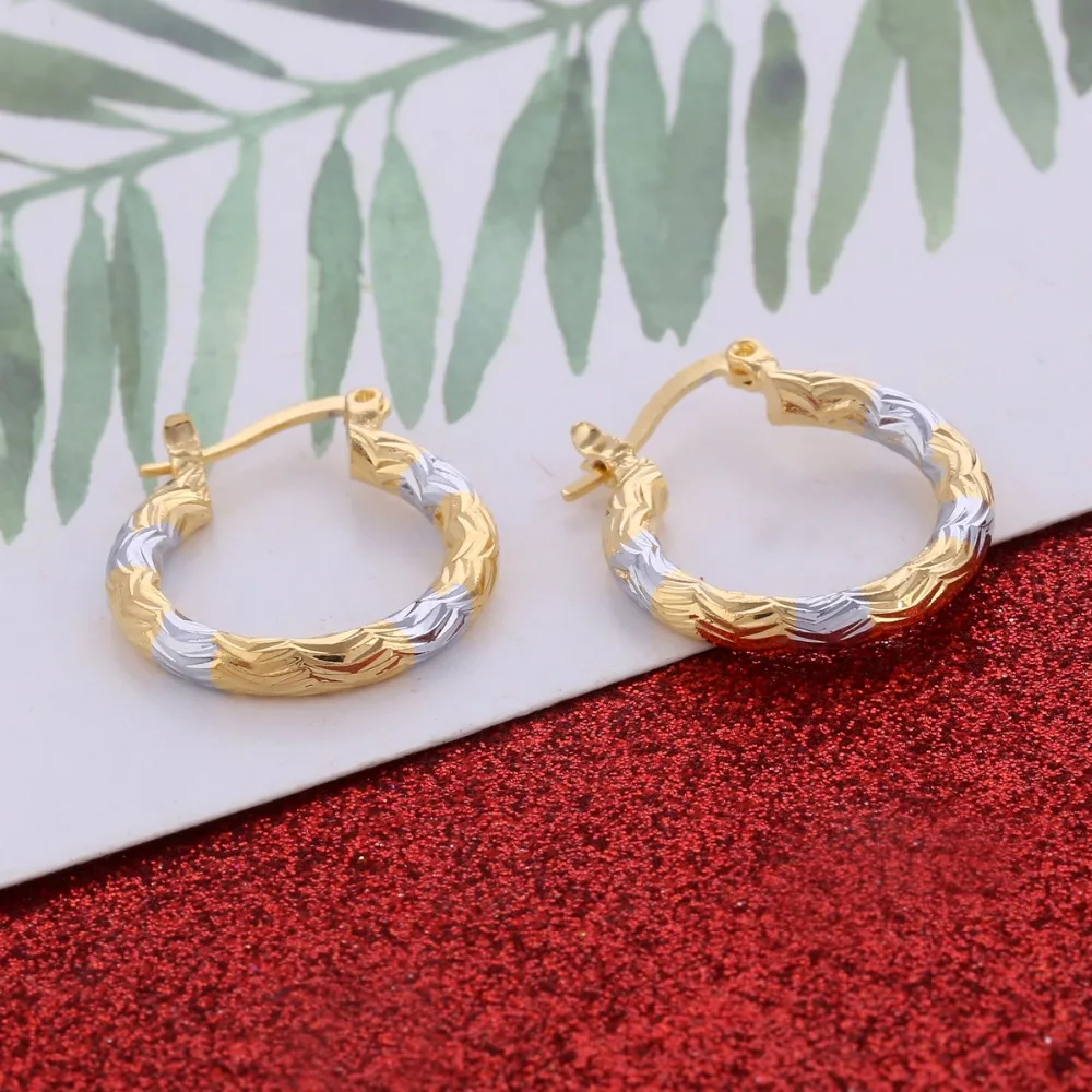 Двухцветные серьги для женщин круглые серьги-гвоздики девочек ювелирные изделия