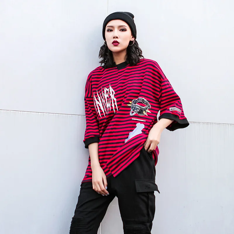 Hoiden/Полосатые футболки поло с вышитыми буквами женские Топы И Футболки в стиле