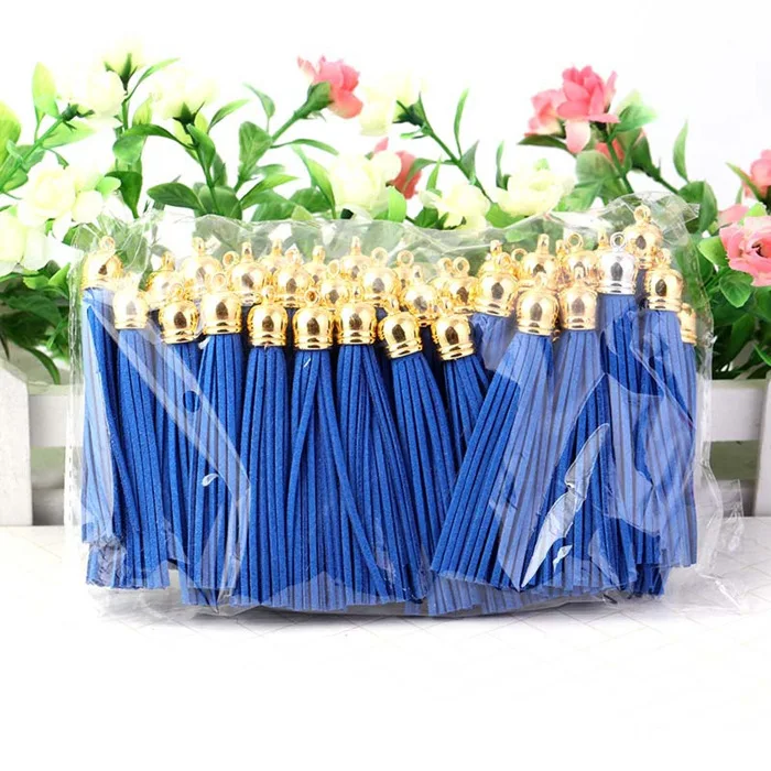 Sapphire blue 10 шт./лот Имитация замши кисточка бахрома брелок кожаные шляпы с кисточкой ремни DIY Подвески для изготовления украшений Подвески Аксессуары для рукоделия - Цвет: Sapphire blue
