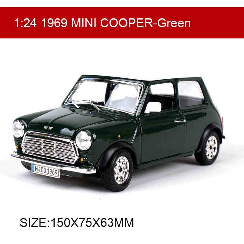 BBUAGO 1:24 MINI 1969 медная модель автомобиля металлическая машина детские игрушки для