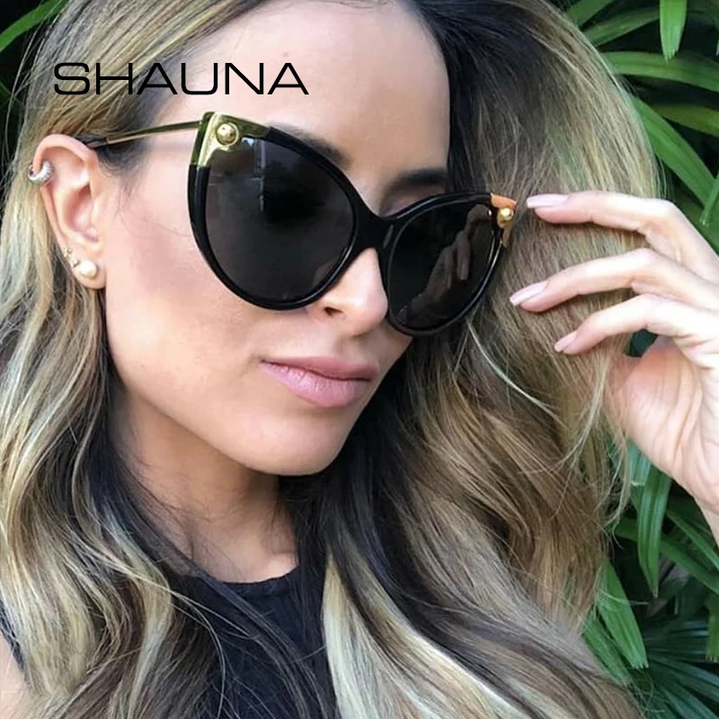 Женские солнцезащитные очки в ретро-стиле SHAUNA формы &quotкошачий глаз&quot с