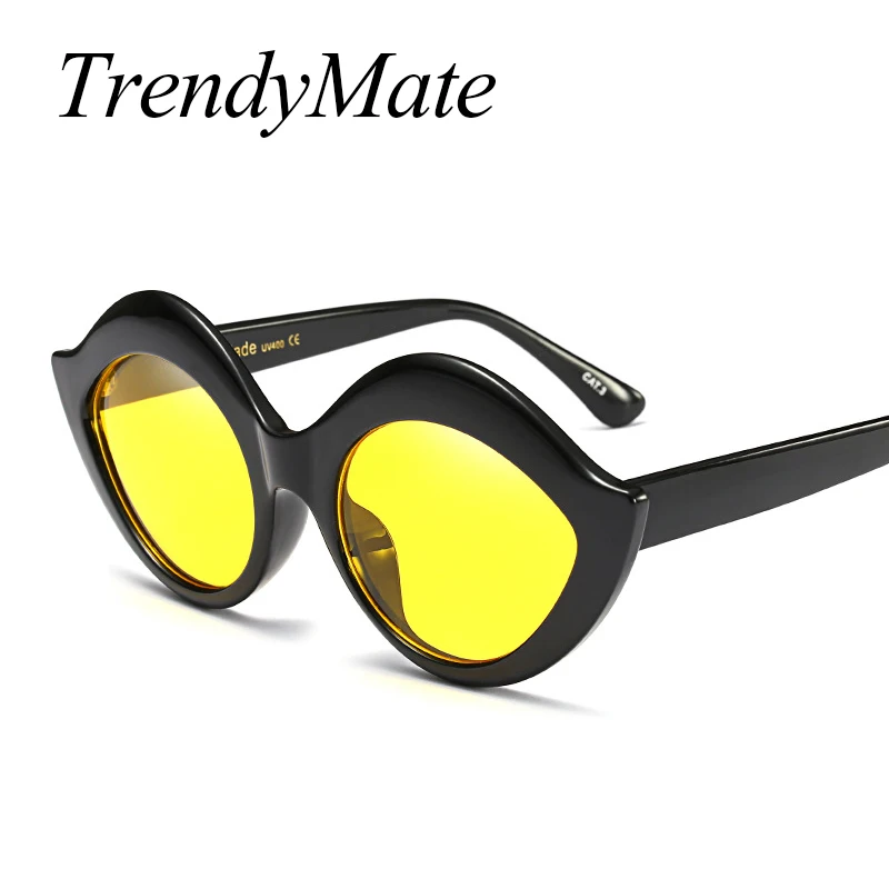 2017 очки новые милые женские губы острые солнцезащитные Брендовые дизайнерские