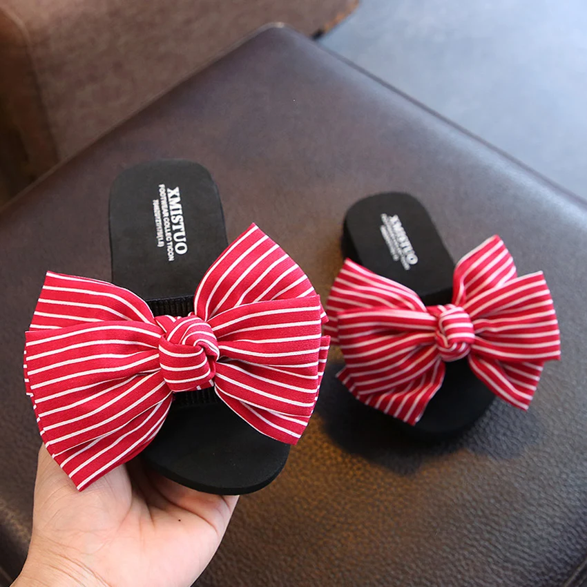 ZzSuper подросток Женские тапочки свадебные туфли галстук бабочка в полоску Туфли