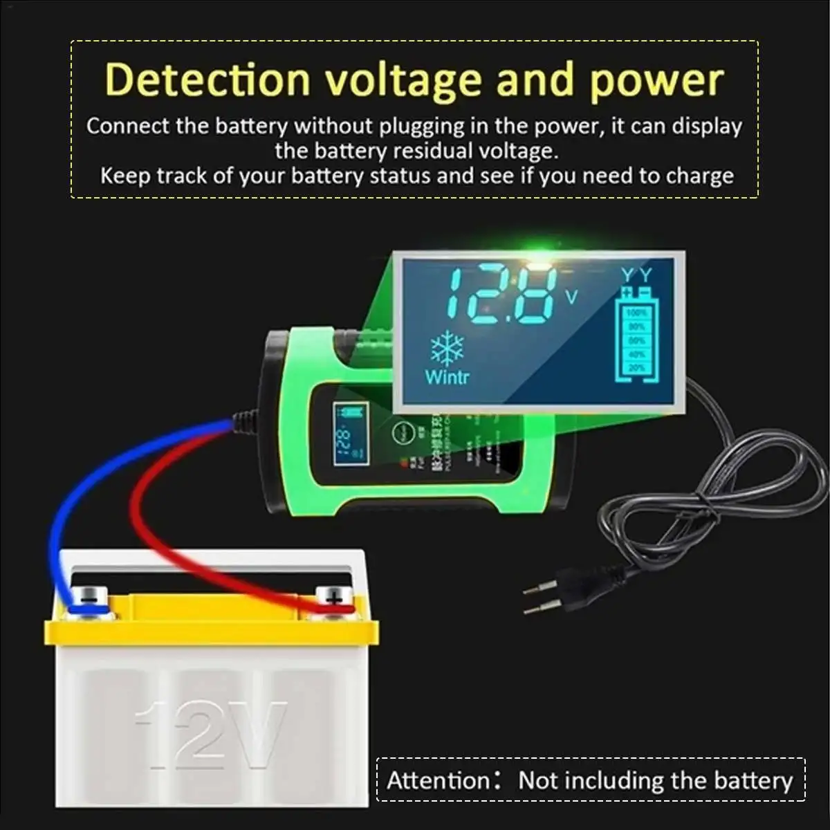 12V 5A Авто интеллигентая(ый) Батарея Зарядное устройство скачок стартер ЖК-дисплей интеллигентая(ый) 100-240V 100AH импульсный ремонт Тип