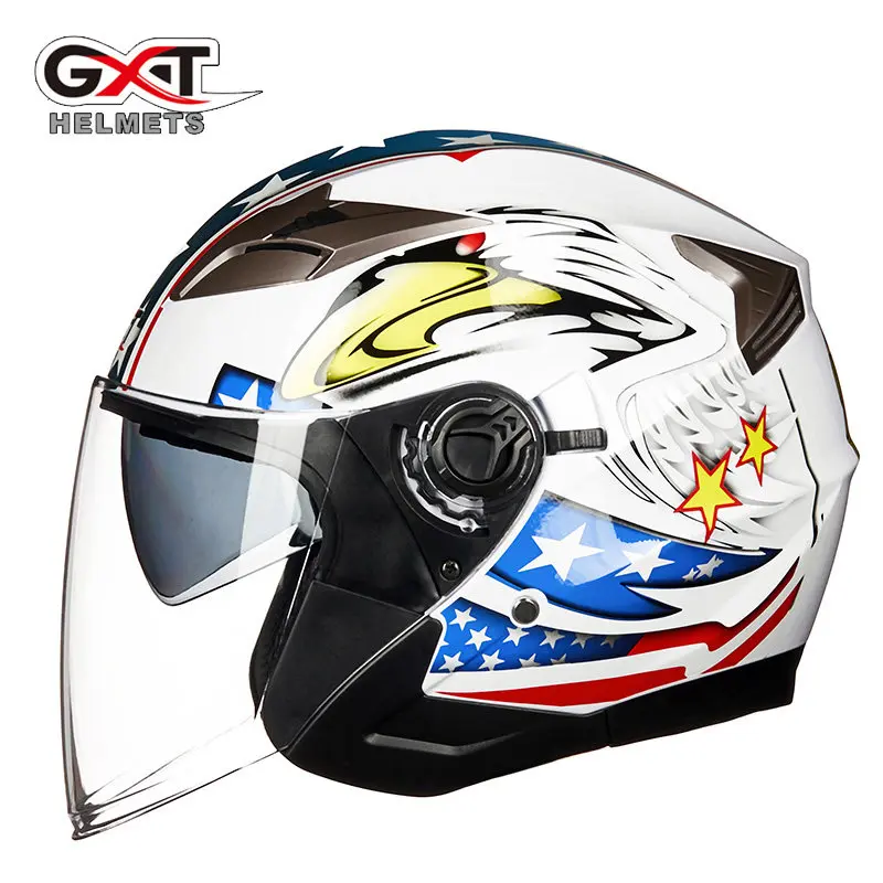 GXT 708 мотоциклетный шлем с открытым лицом полузащитный линзы из АБС-пластика