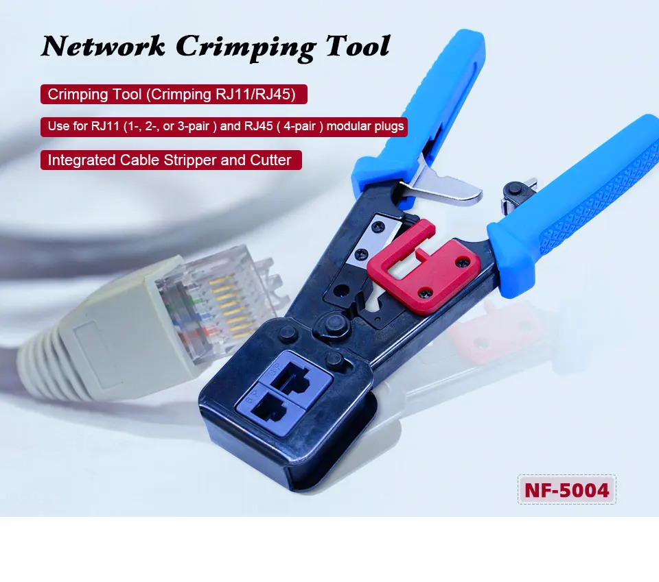 NF-5004 сетевые инструменты rj45 rj11 обжимной инструмент для зачистки кабеля Двойной модульный обжимной инструмент набор для зачистки проводов