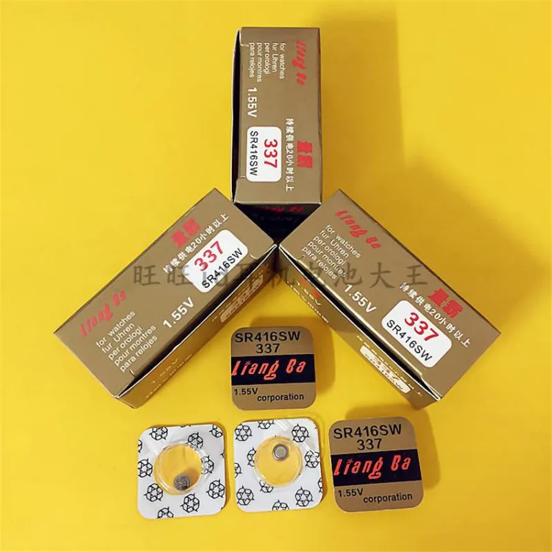 100 шт./упак. 337 SR416SW Батарея 1,55 V 337 оксид серебра кнопку батарейки SR 416SW 623 D337 V337 SP337 часы батарея