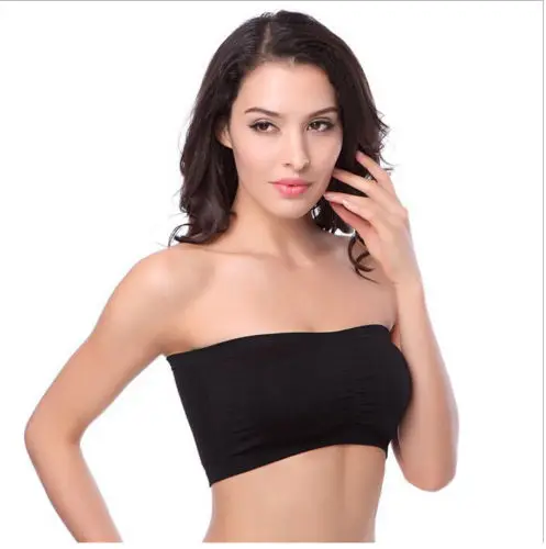 Дамы Для женщин FashionComfort без бретелек бюстгальтер bandeau топ бюстгальтер Boob трубы S-XXL черный, белый цвет ню W3