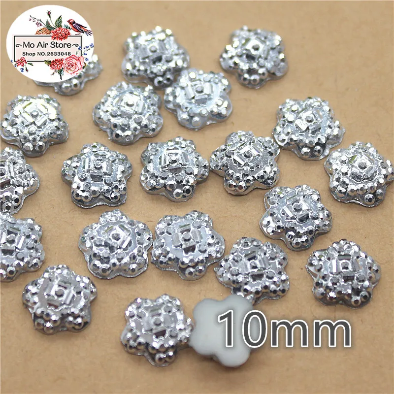 100 шт Блестящий серебряный искусственный Стразы плоская спина кабошон арт