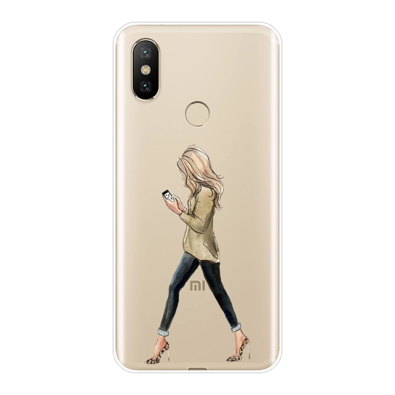 Мягкий чехол для телефона Xiaomi Mi A1 A2 Lite 8 SE Mi5 Mi6 Mi8 черный силиконовый накладка