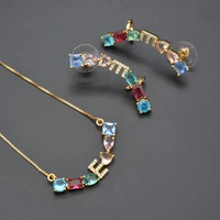 2021 new fashion modern jewelry zircon 925 silver jewelry set e necklace earrings