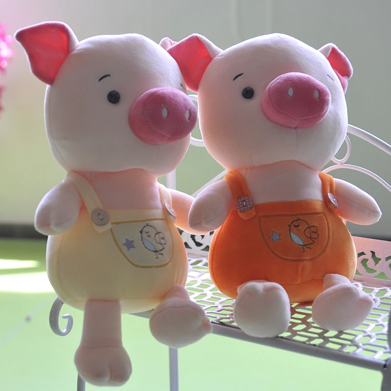 23CM Cartoon Pig Plush Toys Stuffed Animals Kawaii piggy wear bib Claw Machine Doll Birthday Gifts for Baby Children | Игрушки и хобби