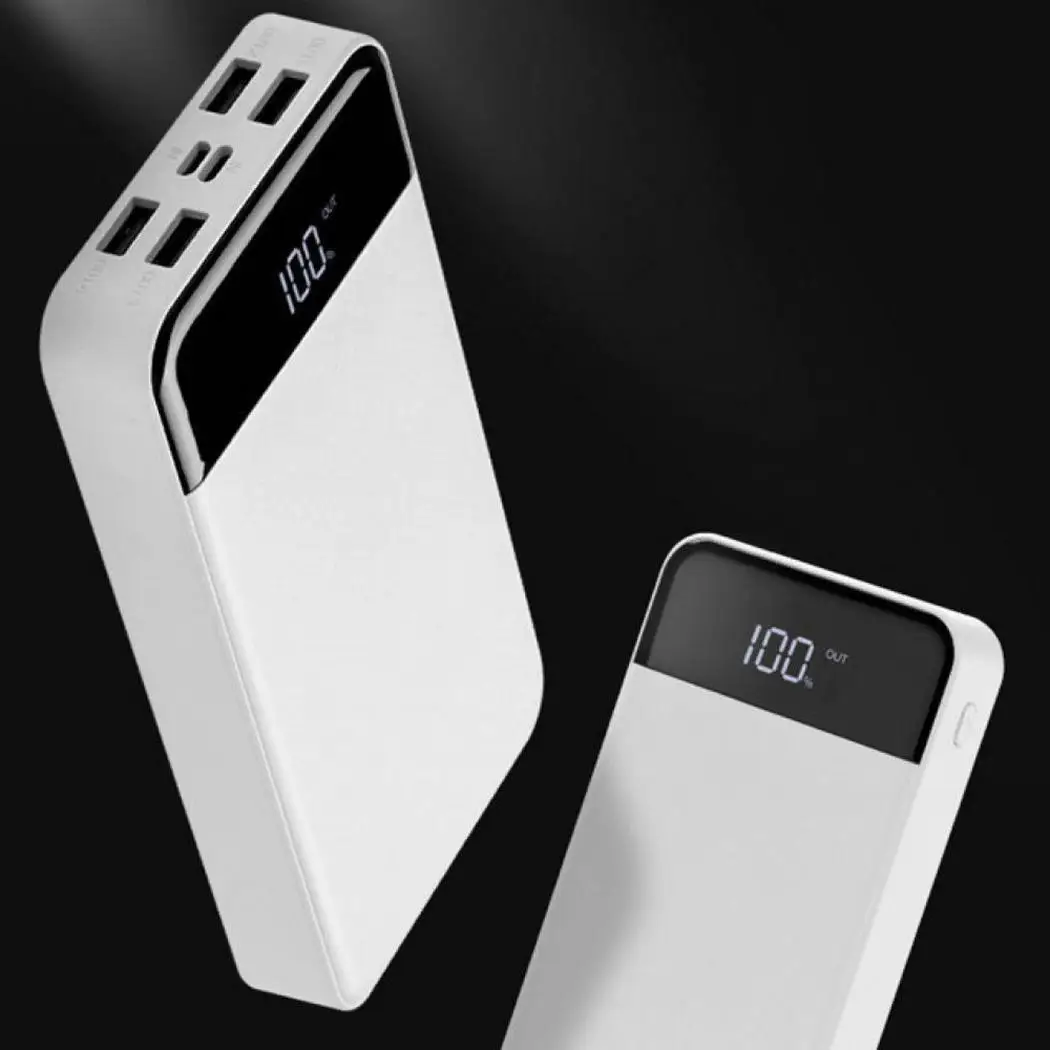 Внешний аккумулятор 30000 мА/ч 4 usb внешний портативное зарядное устройство lcd type-C