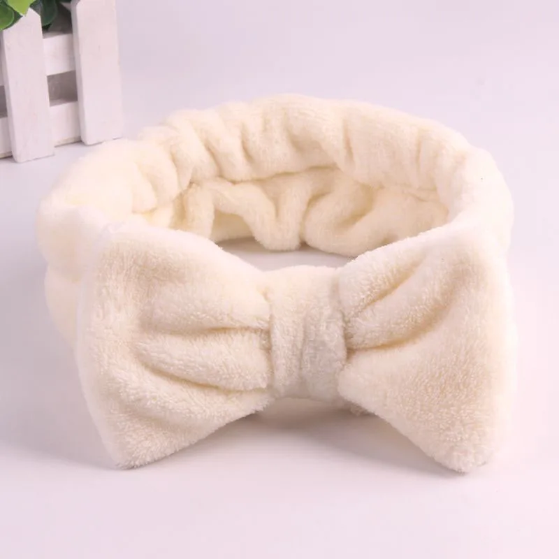 Новинка, Женская повязка для макияжа из кораллового флиса, Мягкая повязка для мытья лица, эластичная повязка для волос с узлом, головные уборы для девочек, аксессуары для волос