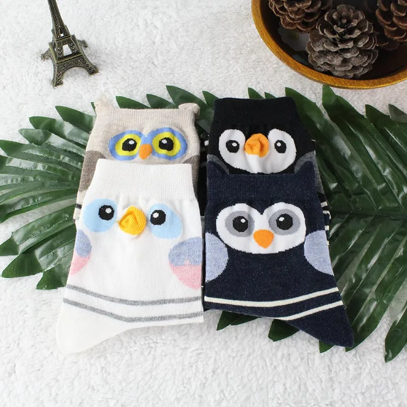 [COSPLACOOL]2017 милые носки с совами/птицами для женщин/девочек забавные студентов meias