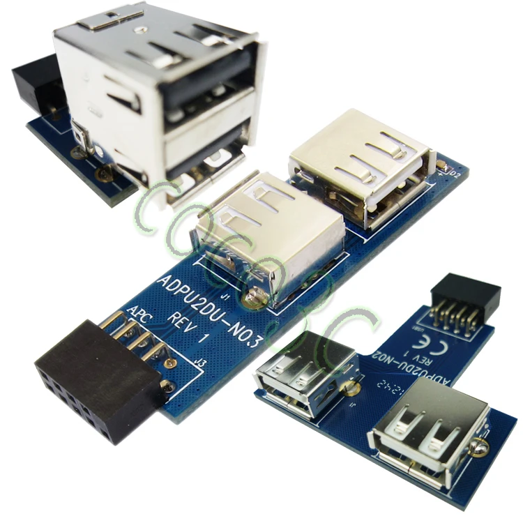 USB 2 0 Hub 9-Контактный header к двойному USB2.0 A Female порт конвертер карта адаптер |