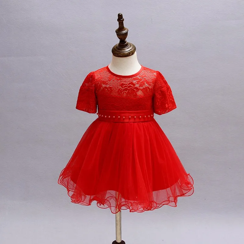 2017 Newest Baby Girl Princess 1 Year Birthday Party Dress Toddler Infant Ivory Red Formal Christening Dresses | Детская одежда и