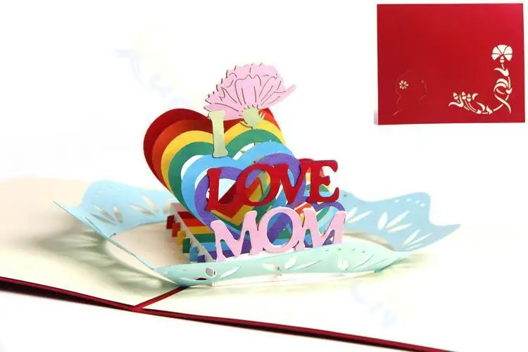 Mother s Day A 3D бумажные всплывающие открытки кокосовое дерево открытка на день благодарения мультяшная Поздравительная открытка Подарочная бумажная открытка на день отца открытка на день благодарения - Цвет: Mother s Day A