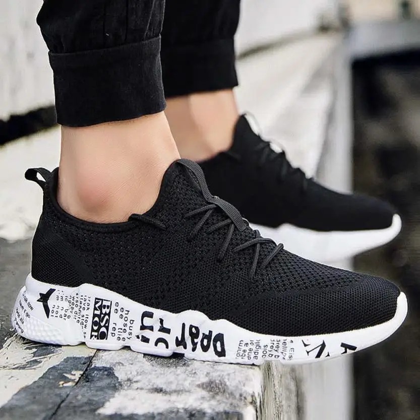 Спортивная обувь для мужчин дышащие кроссовки из сетчатого материала на плоской