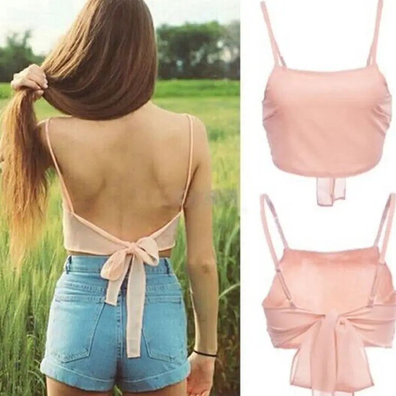 Кроп-топ женский короткий без рукавов пикантная Повседневная майка с глубоким