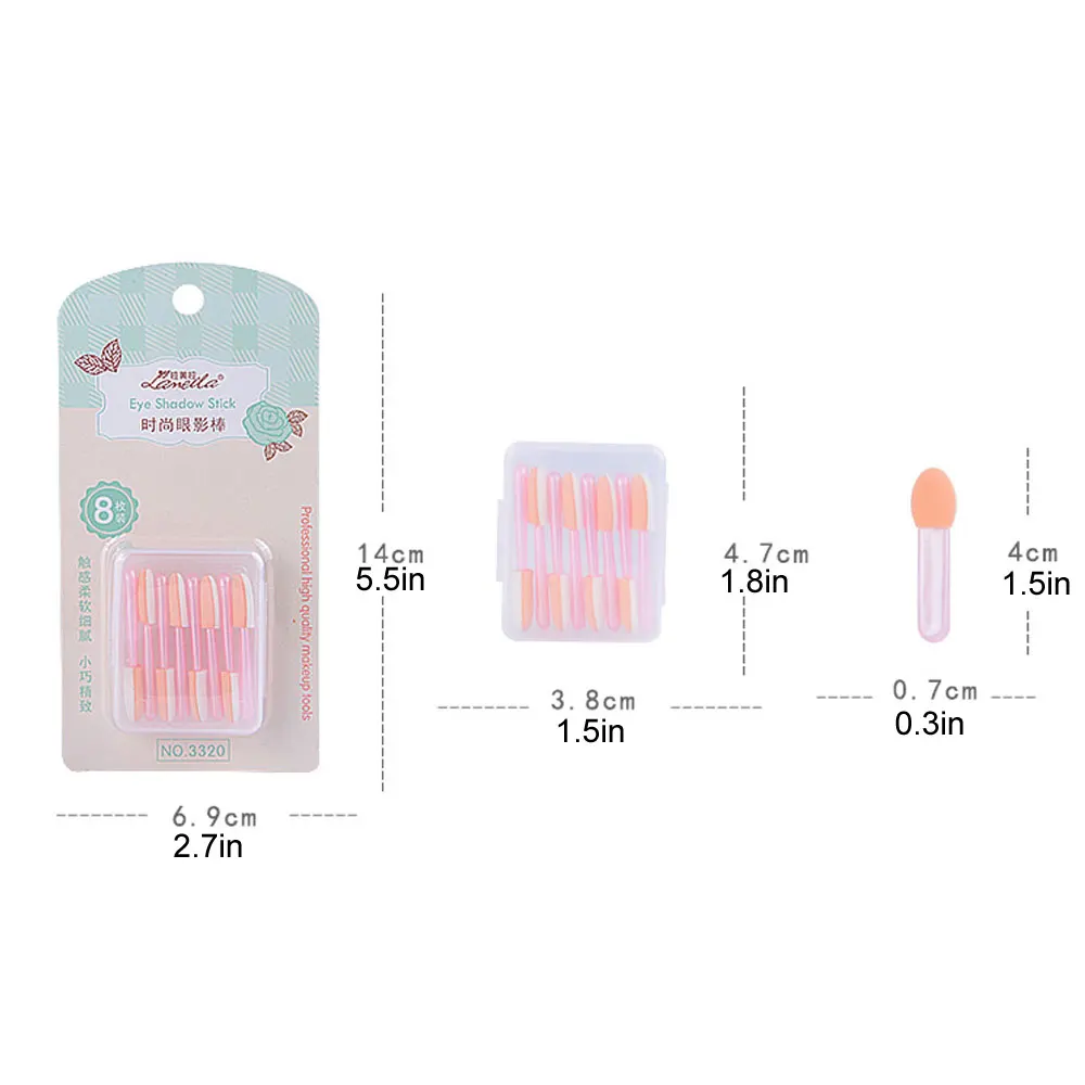 8 шт./компл. одноразовые односторонние кисть для теней век губки наконечником