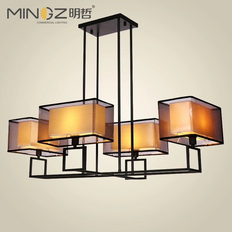 Mingzhe new Chinese hotel project lamp chandelier Retro bedroom living room dining modern restaurant chandelier lamp shelf lamp adapterlamp