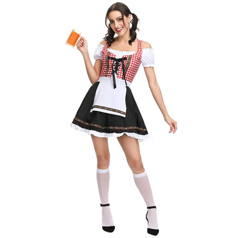 Женский Костюм Dirndl Oktoberfest немецкая девка костюм для девочек девочек|Праздничные