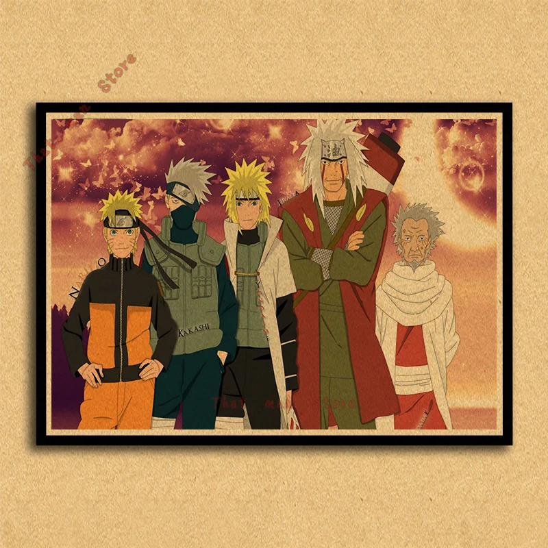 Постер Naruto обои аниме картины общежитии окружает джакузи Наруто/Учиха Итачи/плакат из крафт-бумаги/стикер на стену без рамки