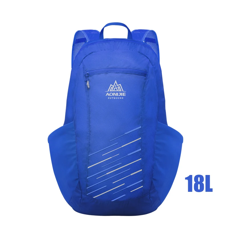 AONIJIE 18-28L Мужской Женский легкий рюкзак складной нейлоновый наружный спортивный походный Кемпинг Альпинизм тренажерный зал фитнес дорожная сумка - Цвет: 18L Blue