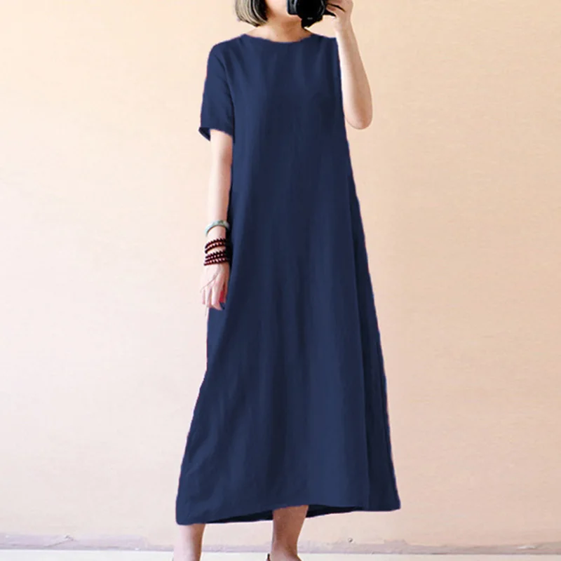 Свободные с коротким рукавом Твердые Длинные рубашки туника Boho XL-5XL большой