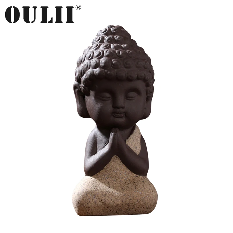 OULII скульптура Будды статуя ручной работы Fengshui фигурка ремесло автомобиль