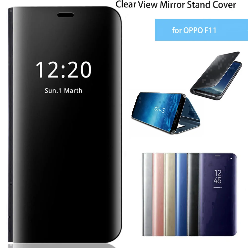 Роскошный умный зеркальный кожаный чехол книжка с подставкой для OPPO F11|Бамперы| |