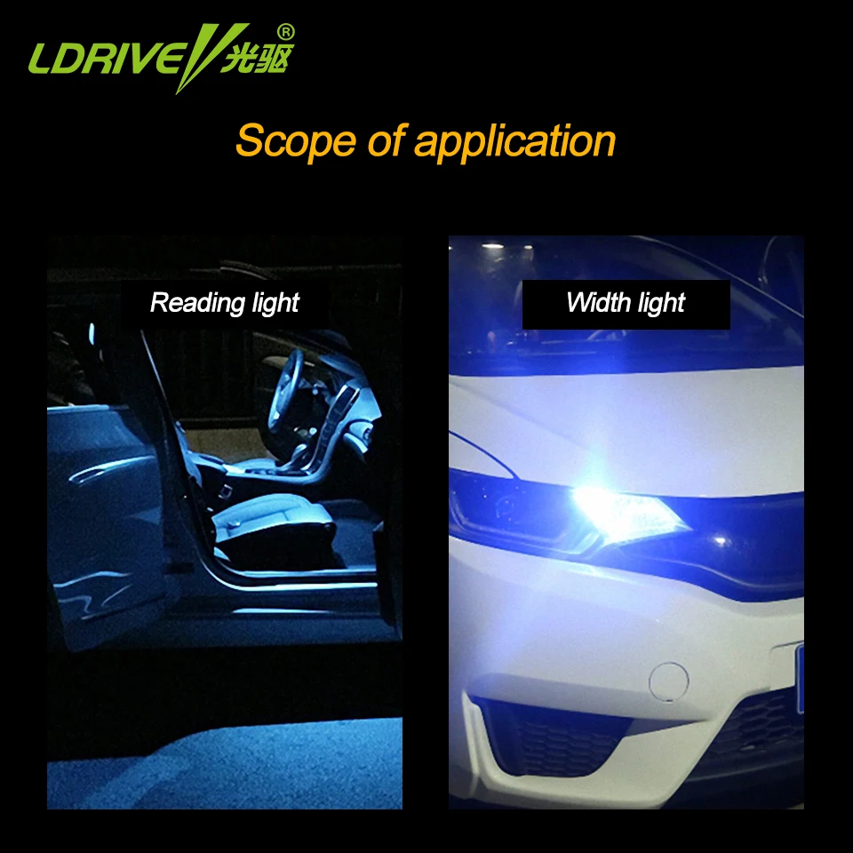 LDRIVE 9 цветов Светодиодная лампа COB T10 белый желтый золотой красный розовый зеленый