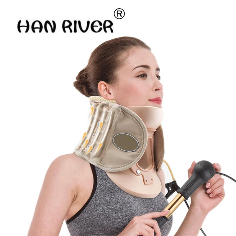 

NEW Neck natural curvature inflatable neck brace Cervical tractor Vertebra Traction Air Cushion tractor inflatable belt Brace