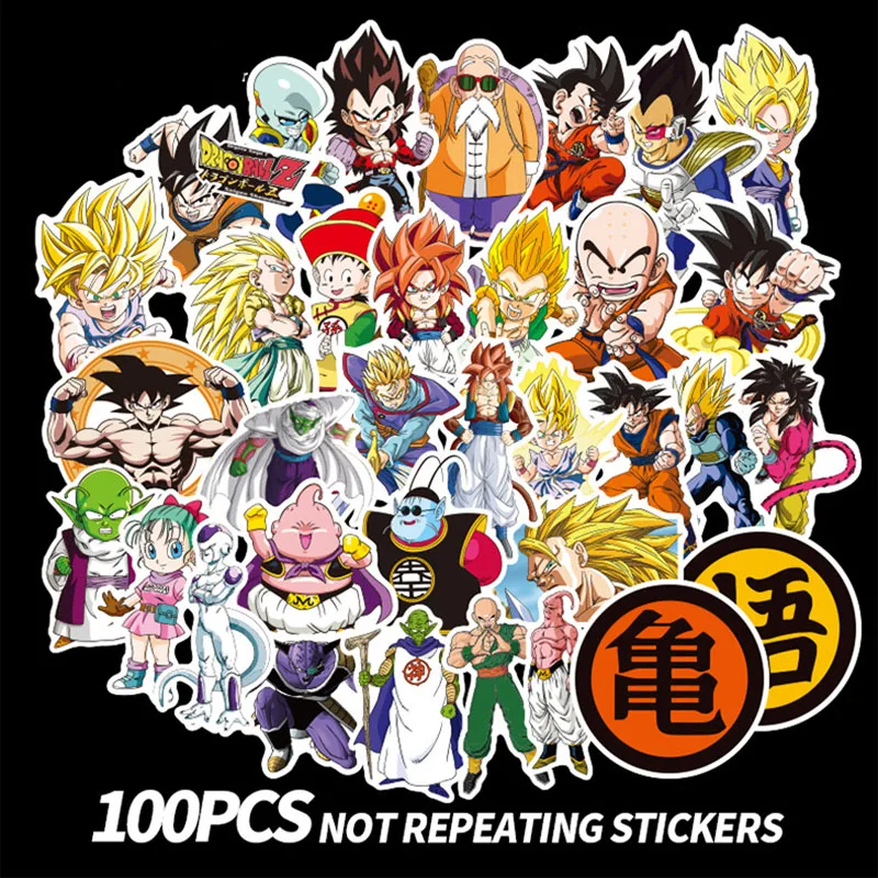 100 шт. фигурки Dragon Ball Z Son of Goku наклейки для ноутбука бомба обертка бутылки