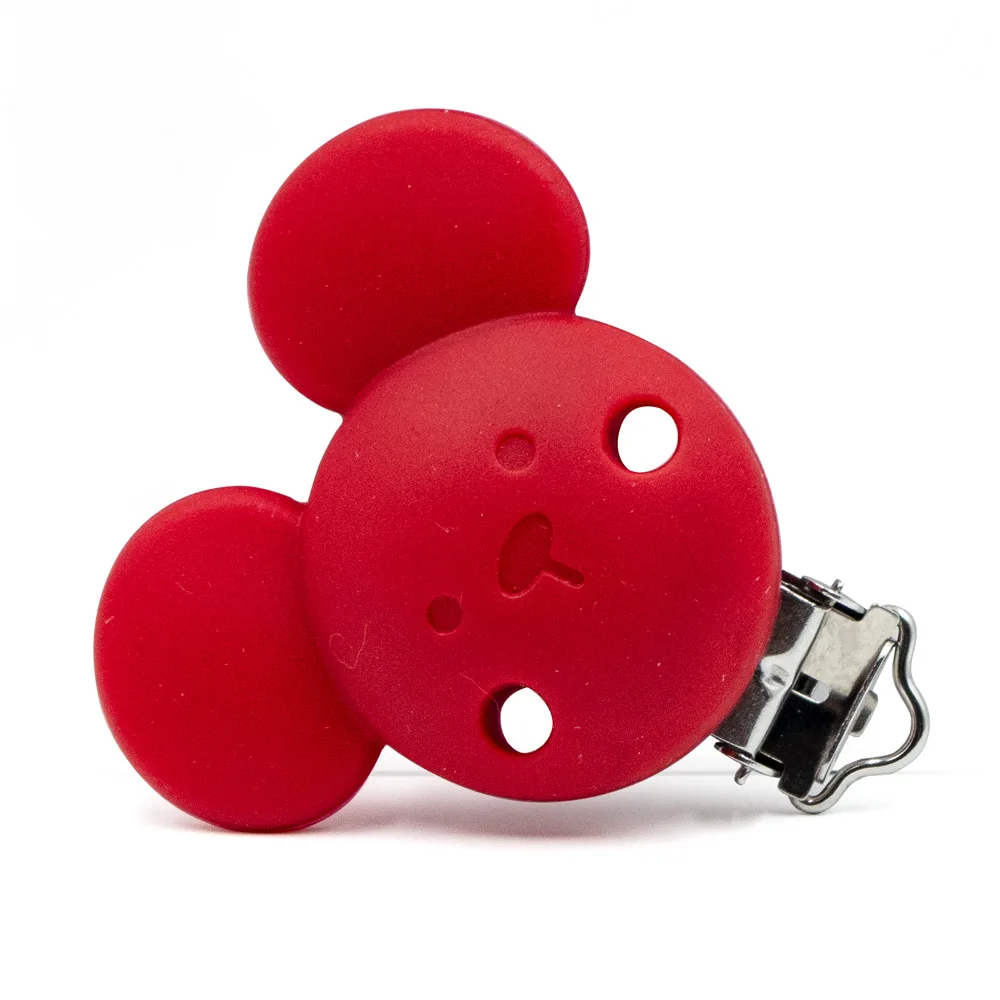 Red 50 шт. Perle силиконовые клипсы для соски Микки BPA бесплатно пустышка цепочка для прорезывателя держатель DIY Детская мышь животное уход Прорезыватель игрушка - Цвет: Red