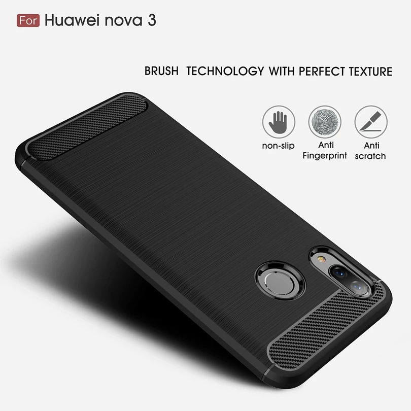 Для Huawei Nova 3/Nova3 6 3 &quotчехол из углеродного волокна противоударный мягкий ТПУ