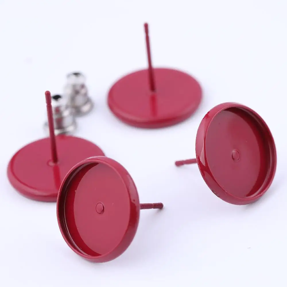 20шт пост основа под сережки гвоздики 12 мм стеклянный Кабошон ободок заготовки Diy