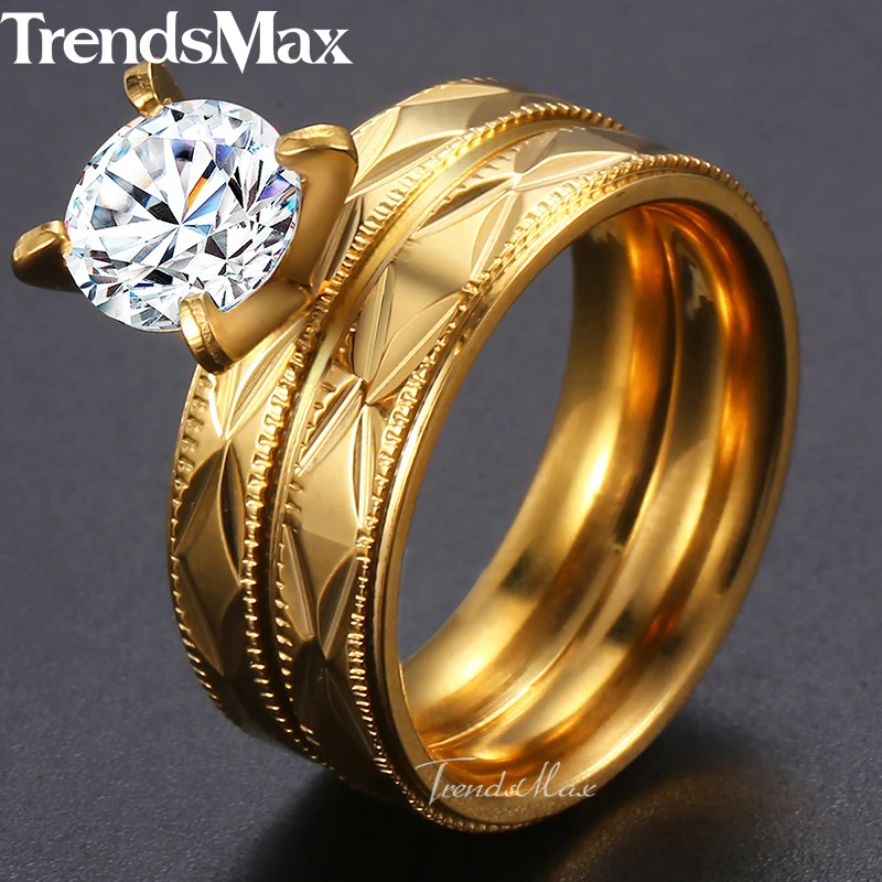 Набор мужских и женских обручальных колец Trendsmax обручальные кольца из