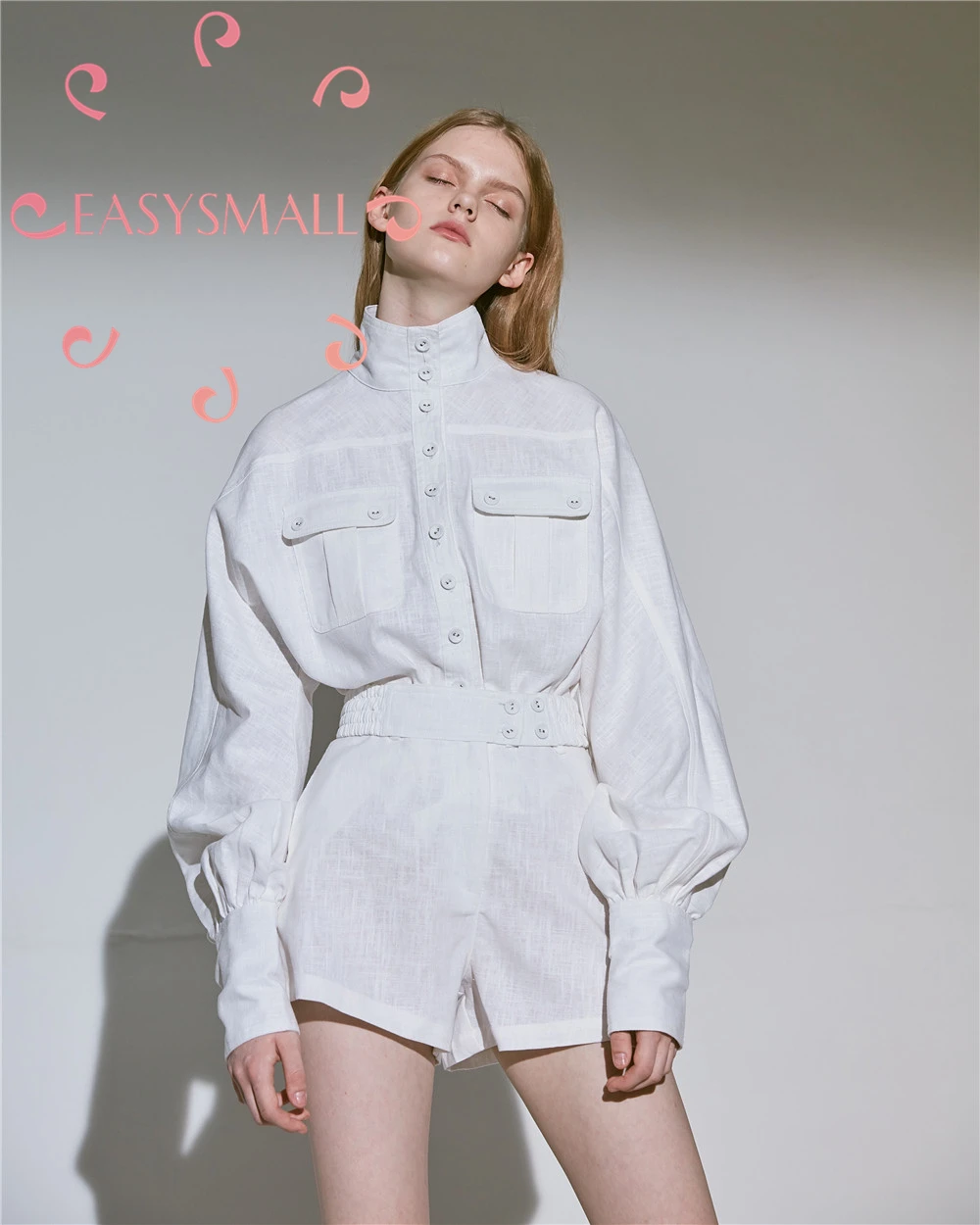 

Женская блузка EASYSMALL, модная летняя Высококачественная уличная одежда, повседневные платья с высокой талией и длинным рукавом, комбинезон, ...