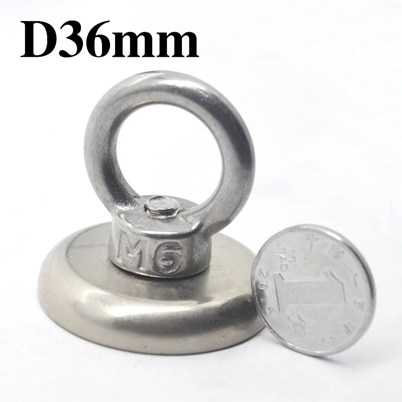 1PCS D36mm HYSAMTA 1 шт. неодимовый магнит супер сильный Мощный круг кольцо спасательный Магнитный рыболовный Постоянный NdfeB крюк Держатель морское оборудование - Цвет: 1PCS D36mm