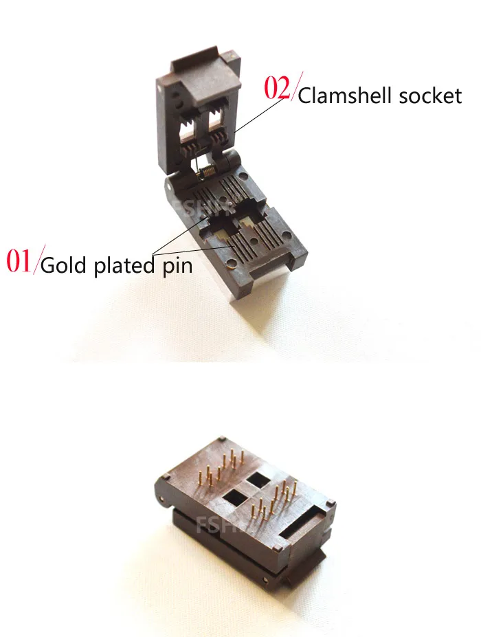 FP-1.27-8-2 IC Тесты розетка/FP-1.27-8 FP8 SOP8 SOIC8 SO8 burn-в гнездо/IC гнездо(Два размещение/тестовое гнездо закрывающееся