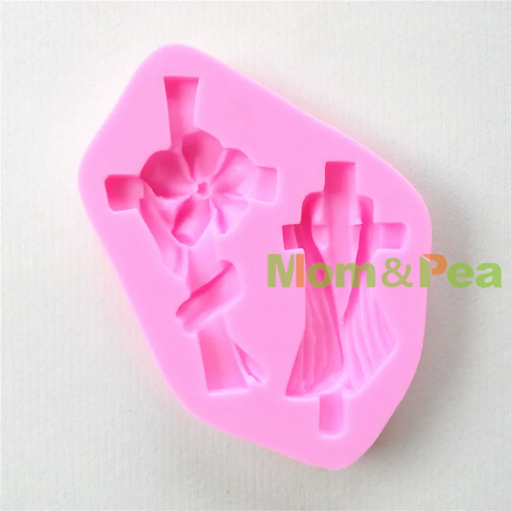 0676 мама и горох бесплатная доставка силиконовая форма в форме Креста украшение