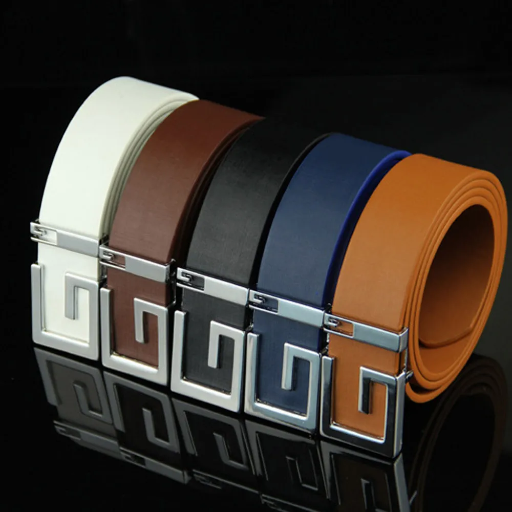 Fashion Mens Faux leather luxury Belts Smooth Girdle Buckle Waistband Leisure Trouser Accessories GG Belt Strap ceinture femme | Аксессуары