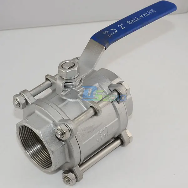 2 &quotполный порт шаровой клапан с резьбой 3 шт нержавеющая сталь 316 1000WOG |