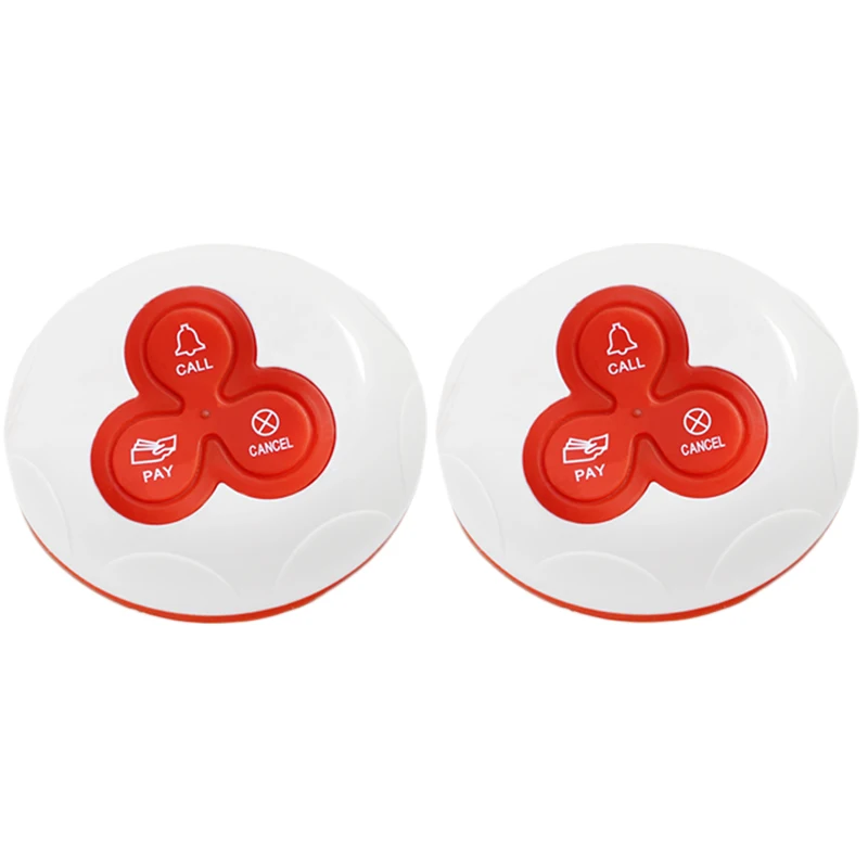 2 шт. 433 МГц ресторанная Беспроводная система вызова официанта звонок пейджер